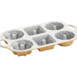 Moule Mini Bundt Geo (x6) Gold Nordic Ware