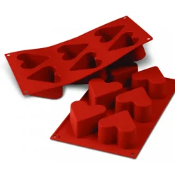 Moule Silicone 6 Coeurs 6,5 cm x H 4 cm Silikomart