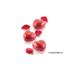 Moule Silicone 15 Coeurs Bombés 4,5 x 4,4 cm 30ml SilikoMart Professional
