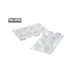 Moule Silicone 8 Coeurs Bombés 6,35 x 6,5 cm 100ml SilikoMart Professional