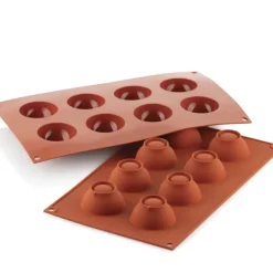 Moule Silicone 8 Demi-sphères 5 cm x H 2,5 cm Silikomart