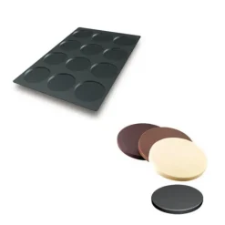 Moule Silicone 12 Fonds de Tarte Biscuit Ø12 x 1 cm 112ml SilikoMart Professional