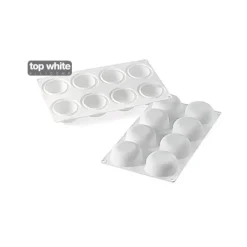 Moule Silicone 8 Ronds Bombés 85 ml Silikomart Professional