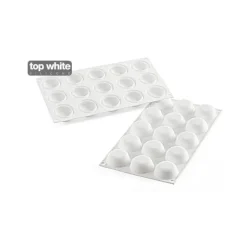 Moule Silicone 15 Ronds Bombés Ø45 x h20 mm - 26ml SilikoMart Professional