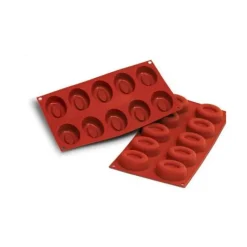 Moule Silicone 10 Savarins Ovales 7 x 5,2 cm Silikomart
