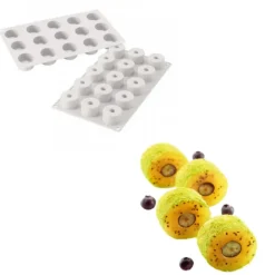 Moule Silicone 15 Sushis Rolls 4 x 2,5 cm 29ml SilikoMart Professional