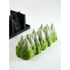 Moule Silicone Bûche Sapin Enneigé 25 x 9 cm x H 9,5 cm Pavoni