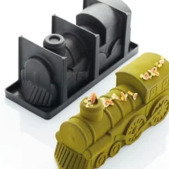 Moule Silicone Bûche Train 25 x 8,5 cm x H 10,6 cm Pavoni
