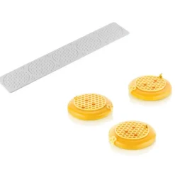 Moule Silicone Décor Alvéoles Ø 7,5 cm x H 0,35 cm (x5) Silikomart Professional