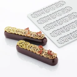 Moule Silicone Décor Feuilles 12 x 2,6 x H 0,2 (x10) Pavoni