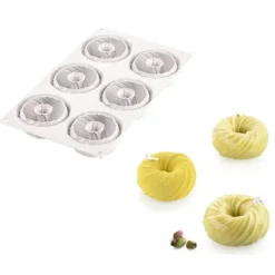 Moule Silicone Intreccio Ø 7,5 cm x H 3,5 cm (x6) Silikomart Professional