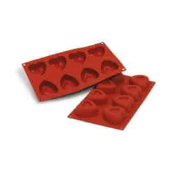 Moule Silicone Savarins Coeurs 6,2 x 6,2 cm (x8) Silikomart