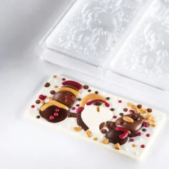 Moule Tablette Chocolat Père Noël, Renne et Bonhomme de Neige 15,4 x 7,7 cm Pavoni