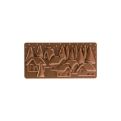 Moule Tablette Chocolat Village De Noël 15,4 x 7,7 Pavoni