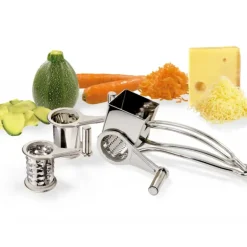 Moulin Râpe à fromage inox 3 tambours