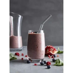 Paille Réutilisable en Verre 23cm courbée x4 HALM