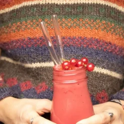 Paille Réutilisable en Verre Noël 20cm droite x6 HALM