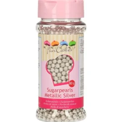 Perles de Sucre Argent Métallique 80g Funcakes