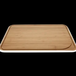 Planche à Découper Bambou avec Rigole 35 x 25 cm Blanc Pebbly