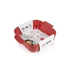 Plat à Four Carré en Céramique Appolia 18 cm Rouge Peugeot