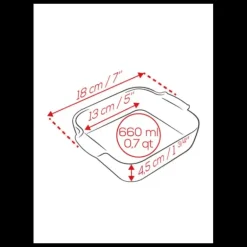 Plat à Four Carré en Céramique Appolia 18 cm Vert Forêt Peugeot