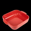 Plat à Four Carré en Céramique Appolia 28 cm Rouge Peugeot