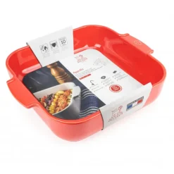Plat à Four Carré en Céramique Appolia 36 cm Rouge Peugeot