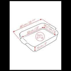 Plat à Four Rectangulaire en Céramique Appolia 40 cm Vert Forêt Peugeot
