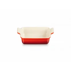 Plat Rectangulaire Héritage en Céramique 19 cm Cerise Le Creuset Tradition