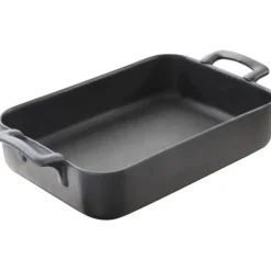 Plat Rectangulaire Noir 26x19 cm Belle Cuisine Revol