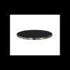 Plateau de Table Ø60 cm Noir Cerclage Inox Cerclé Topalit