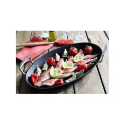 Poêle à Poisson Ovale 25,5x40 cm Anti-Adhérente Les Forgées Le Creuset