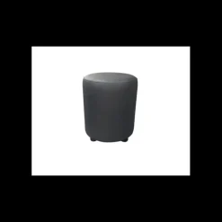 Pouf Rond en Tissu Gris Lisbonne 2imahl