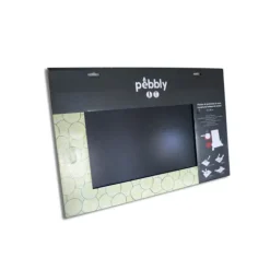 Protection Plaque de Cuisson en Verre 50 x 28 cm Noir Pebbly