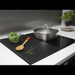 Protection Plaque de Cuisson en Verre 50 x 28 cm Noir Pebbly