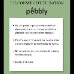 Protection Plaque de Cuisson en Verre 50 x 28 cm Noir Pebbly