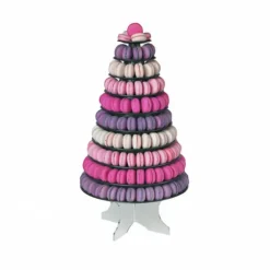 Pyramide à Macaron vertical 10 plateaux amovibles - Version Noire