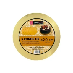 Ronds Dorés Ø 19,6 cm (x5) Gatodéco