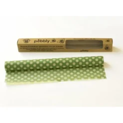 Rouleau Emballage Alimentaire Cire Abeille Pois Vert 30 x 100 cm Pebbly
