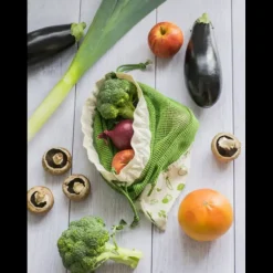 Sac à Légumes Coton Bio Vert 30 x 40 cm Pebbly