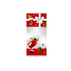 Sachet Confiserie 10x22cm Père Noël et sa Hotte (x100)