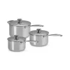 Set 3 Casseroles Inox Signature avec Couvercle Le Creuset