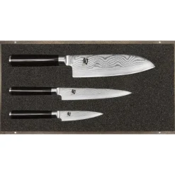 Set Couteau d'Office, Couteau Universel et Couteau Santoku Shun Classic Damas Kai