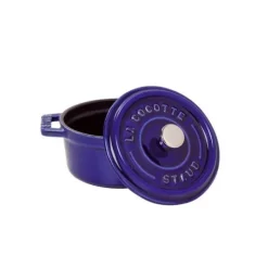 STAUB Cocotte Fonte Ronde 24 cm Bleu Intense Majolique 3,8 L