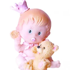 Sujet bapteme Couronne Rose 5 cm