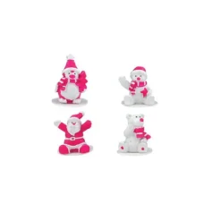 Sujets de Noël Blanc et Fuchsia en Résine x50