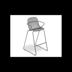 Tabouret en Acier avec Assise Résine Gris Pavement Ramatuelle 73’ Grosfillex