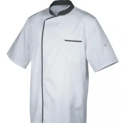Veste de Cuisine Mixte Blanche/Parement Gris ENERGY T.6 Robur