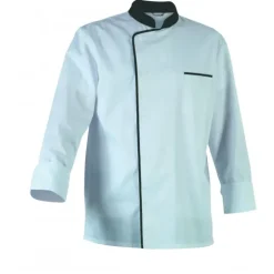 Veste de Cuisine Mixte Blanche/Parement Gris ENERGY T.4 Robur